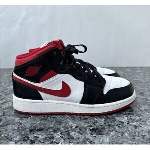 Nike Air Jordan 1 Mid Gym Red Black White 2021 DJ4695-122 GS Youth Size 5.5Y